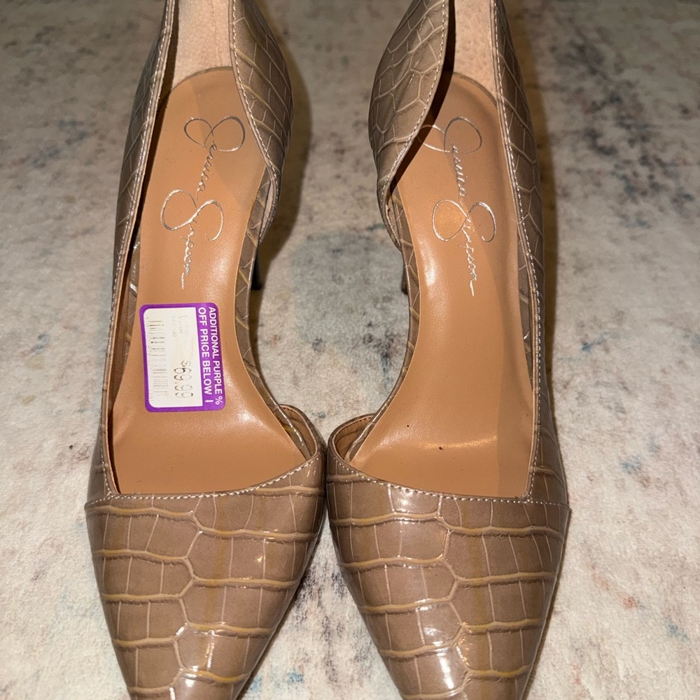 Jessica Simpson Brown Crocodile Pattern Women's Shoes